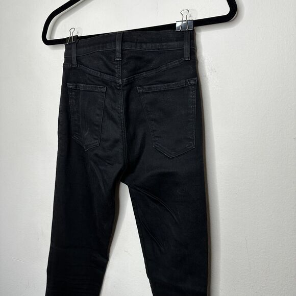 J Brand Steph Shep Charcoal Black High-Rise Laced Up Skinny Jean Vendetta 25 - Picture 9 of 16